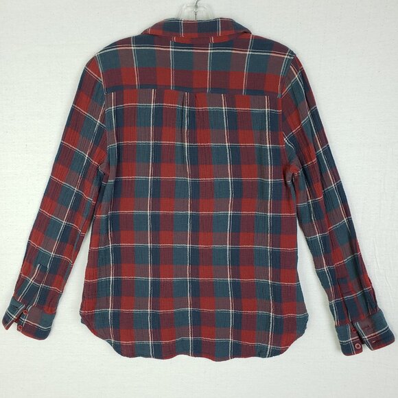 Garnet Hill Plaid Shirt Organic Cotton Button Up size 8 Gauze - Picture 5 of 10